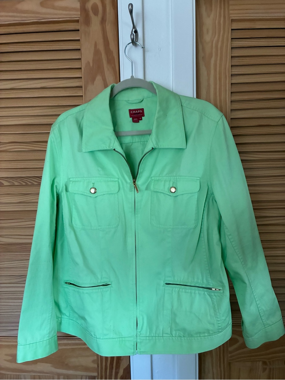 Chaps Women's Mint Green Utility Zip Jacket size 2x